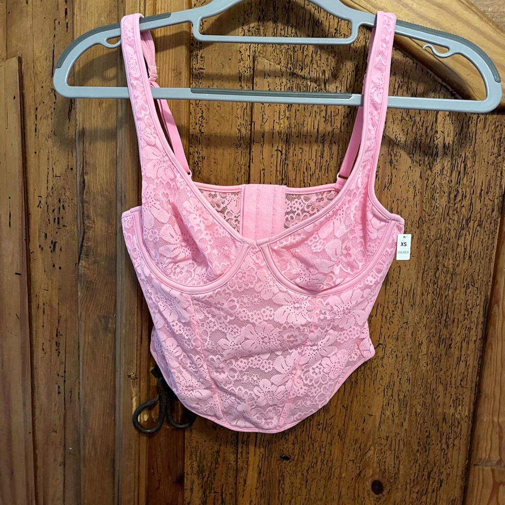 PINK Victoria's Secret Pink Lace Bra with Molded Cups